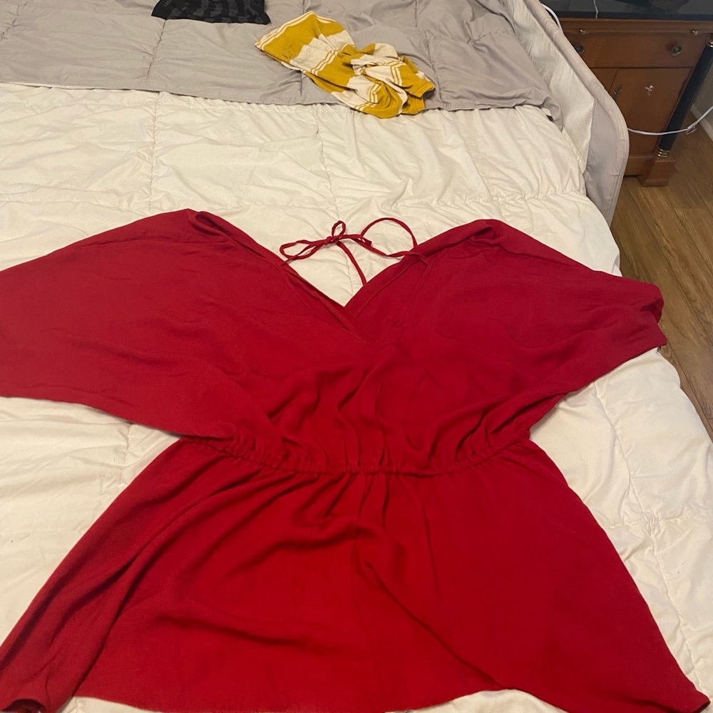 Asos curve size 18 deep v cinch waist top
